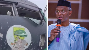 The attacked coach plus Kaduna govnor Nasir El-Rufai