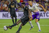 Arsenal forward, Eddie Nketaih in action against Orlando