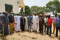 Participants at the sod-cutting ceremony