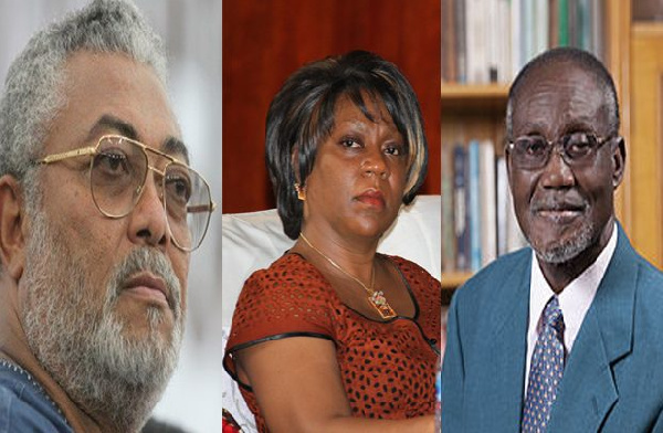 From left: Jerry John Rawlings, Valerie Sawyerr, Dr. Obed Asamoah