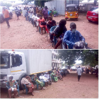 Some aged queued to register for the new voters register