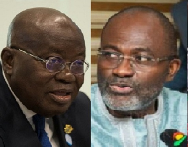 President Nana Addo Dankwa Akufo-Addo (left), Kennedy Agyapong (right)