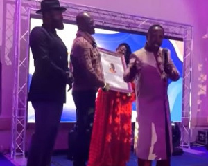 Kennedy Agyapong is seen here picking up his award