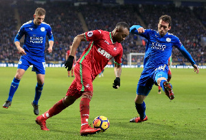 Jordan Ayew has scored  five goals to keep the hopes of Swansea City high