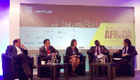 Dr Mahamudu Bawumia making his point at the FT summit: London