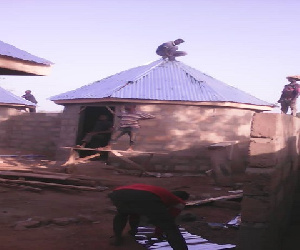 Workers at the construction site