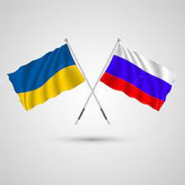 Russia and Ukraine flags