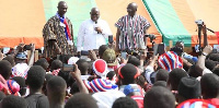 Nana Addo Dankwa Akufo-Addo and Dr. Mahamudu Bawumia addressing residents at Nandom