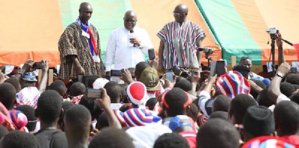 Nana Addo Dankwa Akufo-Addo and Dr. Mahamudu Bawumia addressing residents at Nandom