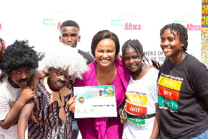 Actress, Nana Ama McBrown and some children