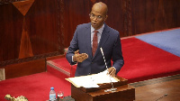 Tanzanian Energy minister January Makamba speaking in Parliament