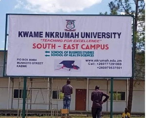 Sign Post Of Kwame Nkrumah University In Zambia.png