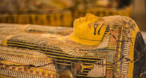 It is the first large human coffin cache ever discovered since the end of the 19th century