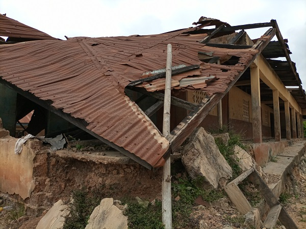 Dilapidated school building at Denkyira Esaase