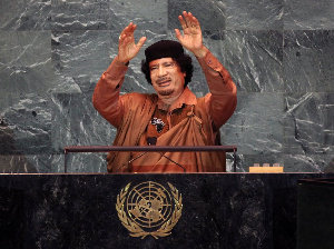 Former President of Lybia, the late  Col. Muammar Gaddafi.