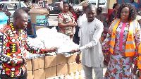 Dr. Dominic Eduah hands over donated items