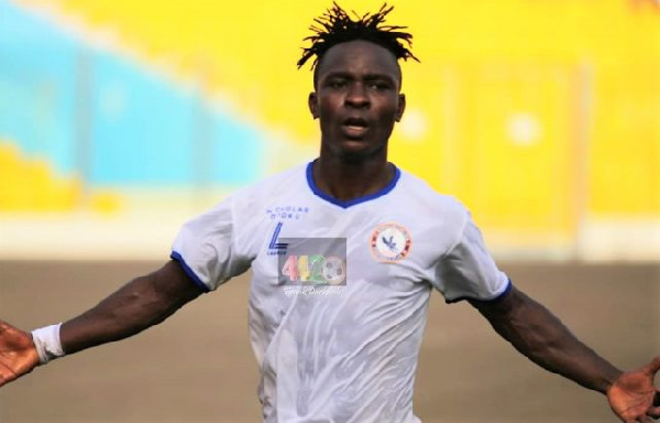 Striker Kofi Owusu plays for Berekum Chelsea