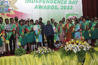 Akufo-Addo in a group photo with the awardees