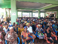 Some of the affected the people at the event to  receive some help