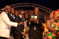 Ibrahim Mahama receiving his award