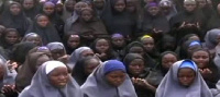 A screenshot of a video released by Boko Haram in 2014 of the girls kidnapped by the terrorist group