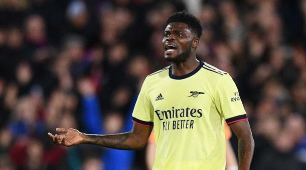 Thomas Partey (right) with Mikel Arteta