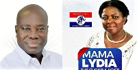 NDC aspirant Delali Kwasi Brempong and NPP aspirant, Lydia Alhassan