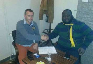 Club president Michael Osekre with Serbian coach Ivan Bujagic