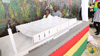 Akufo-Addo inspects a prototype of the National Cathedral building