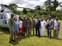 Dr Lawrence Tetteh with his outreach ministry team at Denkyira Obuasi