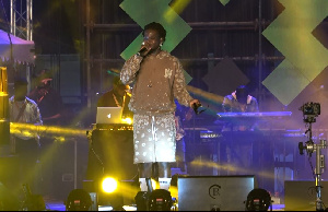 Kuami Eugene captured on stage