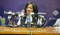 Electoral Commissioner, Jean Mensa addressing the media