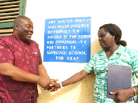 Justice John Ajet Nasam at the Savelugu School for the Deaf