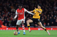 Thomas Partey in action against Wolves