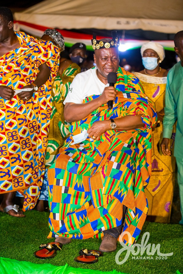 NDC Flagbearer, John Dramani Mahama enstooled as Nkosuohene