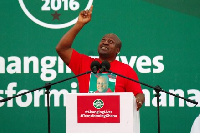 Former President John Dramani Mahama at a campaign rally in 2016