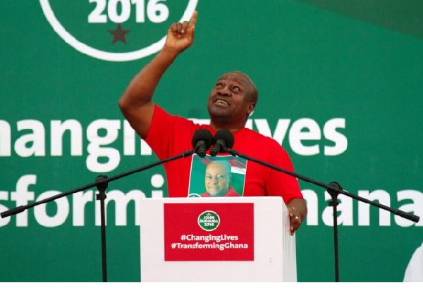 Former President John Dramani Mahama at a campaign rally in 2016