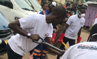 Some members of Clean Ghana Club during the exercise