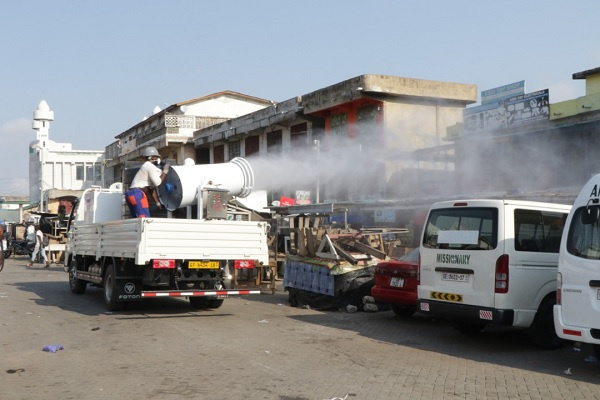 The crew disinfected the two lorry terminals at the Opera Square area