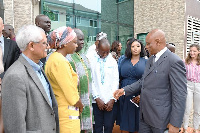 Mr. Jonas Chianu, (right), AFT Fund Coordinator of the AfDB, interacting with participants