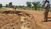 The broken part of the bridge linking Nanvilli to Kulpeini in the Nadowli-Kaleo district