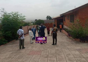 Some police personnel at the Kwabenya LGBTQI+ offcie