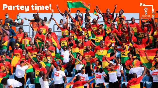 Ghanaian fans at the stadium