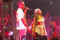 Rashida Black Beauty and Kofi Kinaata on stage