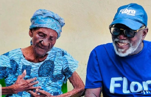 Fred Amugi with his mother