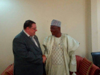 Ambassador Dmitny Suslov with Zongo Minister Alhaji Abubakar Saddique Boniface