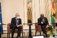 President Akufo-Addo (R) with President of the European Investment Bank, Dr. Werner Hoyer