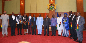 President Akufo-Addo in a group photo with ministers