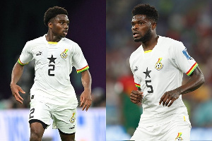 Tariq Lamptey(L)  and Thomas Partey (R)