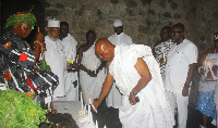 The event featured a solemn procession in white, traditional rituals